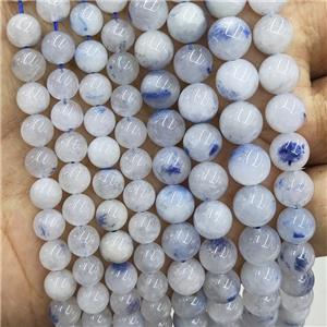 Natural Dumortierite In Quartz Beads Smooth Round Blue, approx 6mm dia