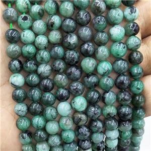 Natural Emerald Beads Green Smooth Round, approx 10mm dia
