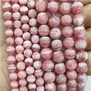 Natural Argentina Rhodochrosite Beads Pink Smooth Round, approx 4mm dia