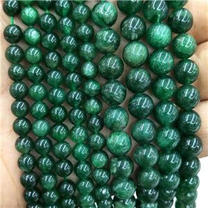 Natural Green Verdite Beads Smooth Round Kmaite A-Grade Fuchsite, approx 8mm