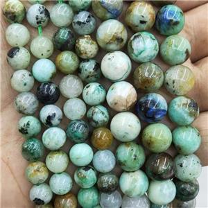 Natural Chrysocolla Beads Green B-Grade Smooth Round, approx 8mm dia