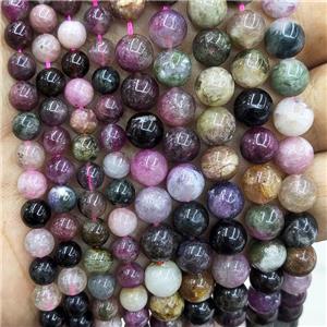 Natural Tourmaline Beads Multicolor Smooth Round, approx 10mm dia