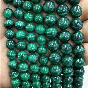 Natural Malachite Beads Green Smooth Round, approx 4mm dia
