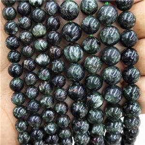 Natural Green Charoite Beads Smooth Round, approx 12mm