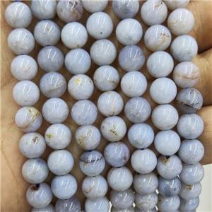 Blue Calcite Beads Smooth Round, approx 8mm dia