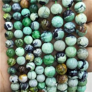 Natural Variscite Beads Green Smooh Round, approx 4mm dia
