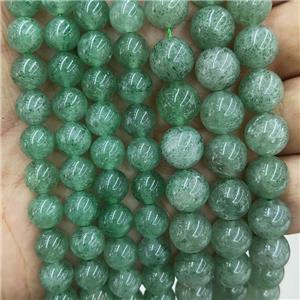 Natural Green Strawberry Quartz Beads Smooth Round, approx 6mm dia