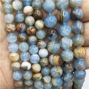 Natural Calcite Beads Blue Smooth Round, approx 6mm dia