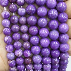 Natural Purple Lepidolite Beads Smooth Round, approx 13mm