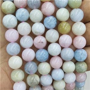 Morganite Beads Multicolor Smooth Round, approx 6mm dia