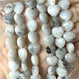 Labradorite Heart Beads, approx 10mm