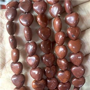 Red Jasper Heart Beads, approx 12mm