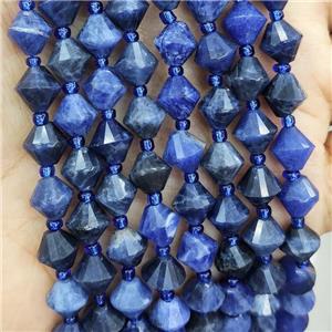 Natural Blue Sodalite Beads Bicone, approx 8mm