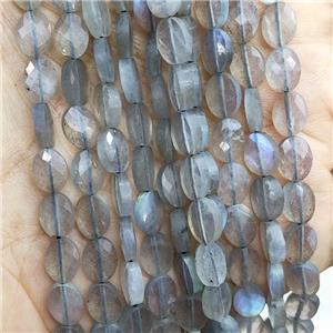 Natural Labradorite Beads Faceted Oval, approx 5x7mm
