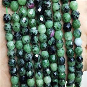 Natural Ruby Zoisite Beads Faceted Rice, approx 6mm