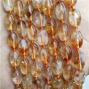 Natural Citrine Beads Barrel Yellow, approx 7x10mm