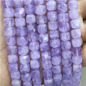 Natural Purple Chalcedony Beads Faceted Cube, approx 8-10mm