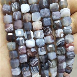 Natural Botswana Agate Beads Faceted Cube, approx 8-10mm