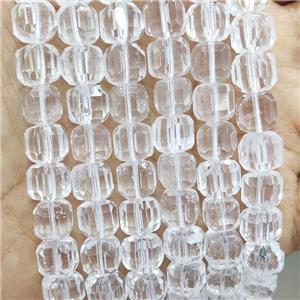 Natural Clear Quartz Beads Faceted Cube, approx 8-10mm