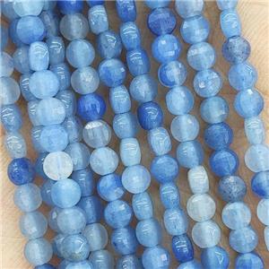 Natural Blue Aventurine Beads Faceted Button, approx 4mm