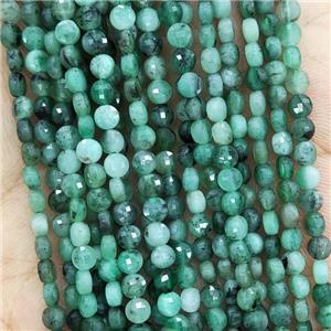 Natural Emerald Beads Green Faceted Circle AAA-Grade, approx 4mm