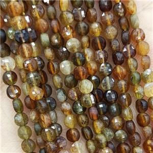 Natural Orange Tourmaline Beads Faceted Circle, approx 4mm