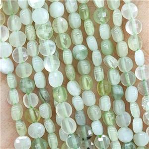 Natural New Mountain Jade Beads Green Faceted Circle, approx 4mm