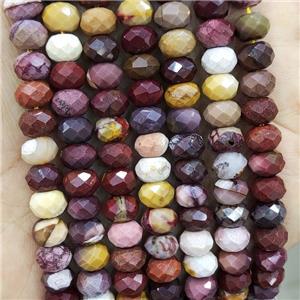 Natural Mookaite Beads Multicolor Faceted Rondelle, approx 8mm