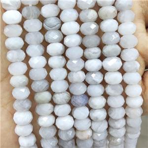 Natural White Crazy Lace Agate Beads Faceted Rondelle, approx 8mm