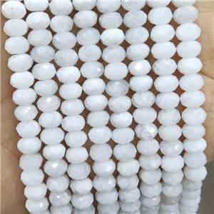 Natural White Moonstone Beads Faceted Rondelle, approx 10mm