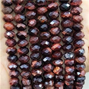 Tiger Eye StoneBeads Red Faceted Rondelle, approx 8mm