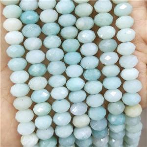 Natural Blue Amazonite Beads Faceted Rondelle, approx 12mm
