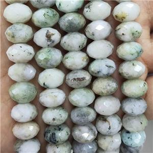 Natural Chrysocolla Beads Green Faceted Rondelle B-Grade, approx 12mm