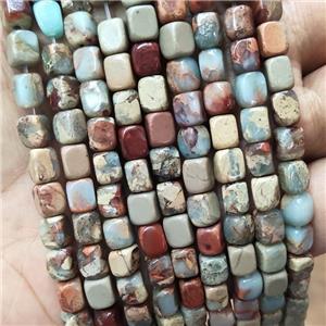 Natural Imperial Jasper Beads Cuboid, approx 5-7mm