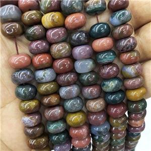 Natural Indian Agate Rondelle Beads Square Multicolor, approx 10-12mm