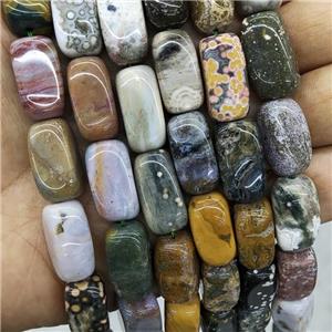 Natural Ocean Agate Cuboid Beads Multicolor, approx 10-20mm