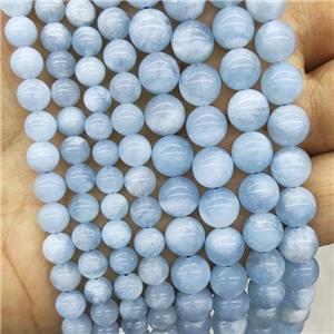 Natural Blue Aquamarine Beads AA-Grade Smooth Round, approx 6mm dia