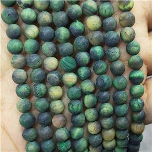 Green Tiger Eye Stone Beads Matte Round, approx 8mm dia