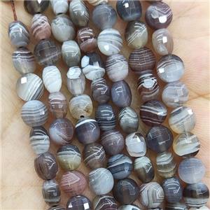 Natural Botswana Agate Beads Faceted Circle, approx 6mm