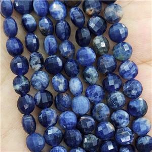 Natural Blue Sodalite Beads Faceted Circle, approx 8mm