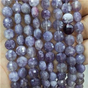 Purple Tourmaline Beads Faceted Circle, approx 8mm