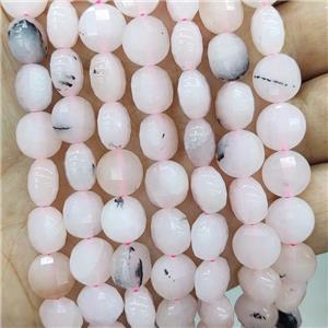Pink Jade Beads Dye Faceted Circle, approx 10mm