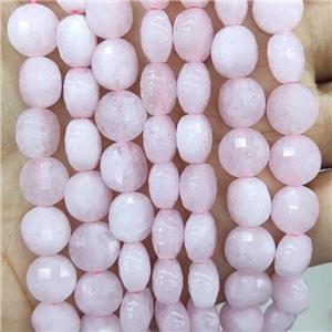 Pink Jade Beads Dye Faceted Circle, approx 10mm