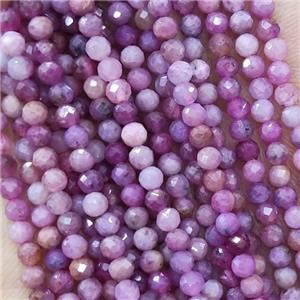 Natural Ruby Beads Faceted Round Tiny, approx 3mm