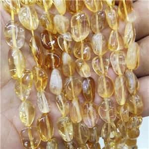 Natural Citrine Chips Beads Yellow Freeform, approx 7-12mm