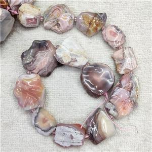 Natural Pink Botswana Agate Nugget Beads Slice Freeform Rough, approx 15-30mm
