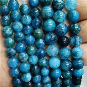 Blue Jade Beads Dye Smooth Round, approx 8mm dia