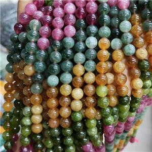 Jade Beads Multicolor Dye Smooth Round, approx 10mm dia
