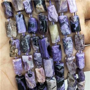 Natural Charoite Beads Purple Tube, approx 7-14mm