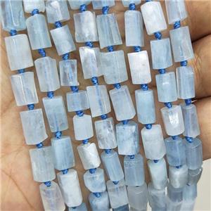 Natural Aquamarine Beads Blue A-Grade Column, approx 7-14mm